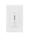 Hassle Free 12 24V DC Dimmer Switch For Single Color LED Strip Lights With Slick Vertical Slider Wall Mount Panel in premium white finish.