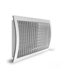 Direct To Duct Surface Grille For HVAC Built To Last Heavy Duty Air Vent Cover 20 Inch By 6 Inch On 26 Inch Duct White Steel Finish Durable Metal Made To Order Quality, white steel grille on duct