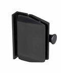 Rock Solid Matte Black Glass Gate Latch With Heavy Duty Magnetic Side Pull Hook For Wall Or Post Mount Fits Standard Quarter To Half Inch Pool Fence Security Gear, side view showing sleek design.