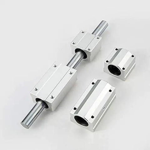 4 Pack SCS Linear Motion Ball Slide Guides UU And LUU For CNC Routers And 3D Printers, Pro Grade Bearing Blocks And Rails, Beefed Up Precision And Smooth, Quiet Movement, Includes SCS6UU Through SCS20LUU Models