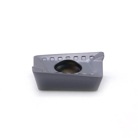 APKT1003PDSR30 CNC Carbide Milling Insert for Metal Cutting, Square Shoulder View, PVD Grey Nanocomposite Coated