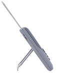 Traceable Kangaroo thermometer by Amazon, gray handheld with long metal probe and fold-out stand