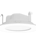 RAB Lighting WFRETRO Ultra-Thin LED Wafer Retrofit Downlight showing smooth trim and mounting clips for easy installation.
