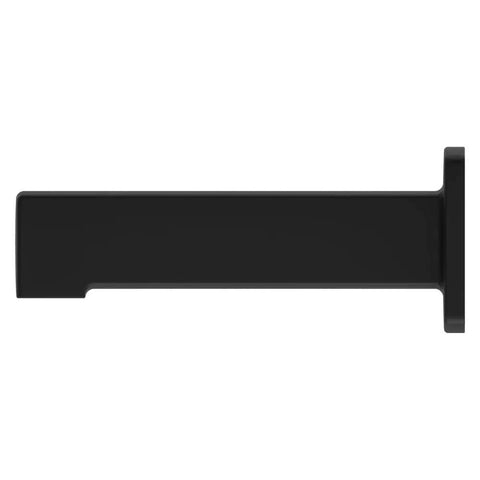 Matte Black Bath Tub Spout With One Half Inch Threaded Connection All Metal Construction Rounded Square Style Includes Copper Adapter
