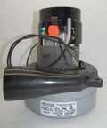 Ametek Lamb vacuum motor, 120V 60Hz, black top assembly with gray round housing.