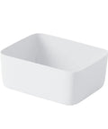 Stackable White Plastic Drawer Organizers For Bras Socks And Underwear Open Top Storage Bins, white PP material, open-top design.