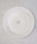 USZWBY Vessel Sinks Bathroom Vessel Sink European Style Light Luxury Round White Wash Basin Countertop Bathroom Bowl Sink from above.