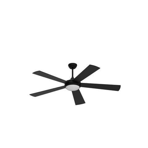 52 Inch Wood Ceiling Fan With Light And Remote Cool Five Blade Design Six Speed Levels LED Dimmable Reversible Motor Black Finish