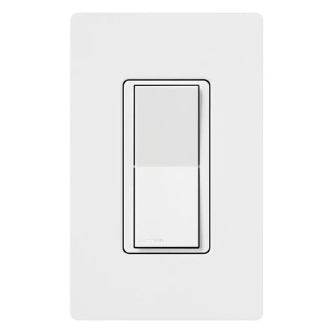 White Caseta Smart Claro 3 Way Accessory Switch Pair With Diva Dimmer Or Claro Smart Switch Not For Standalone Use So You Can Do Multi Location Setups With Up To 10 Accessories White front view