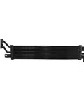 Durable Transmission Oil Cooler For Jeep Wrangler 2018-2020 And Gladiator 2020 With 3.6L, 2.0L, Or 3.0L Engines Keeps Your Ride Cool And Smooth While Cruising Down The Trail Without Worrying About Overheating Issues. Black metal transmission oil cooler with mounting brackets and hose fittings