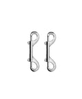 LuoQiuFa double-ended snap hooks, silver zinc-alloy, 2.75 inches, pair for dog leashes and key holders.