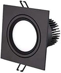 WKNHHL Recessed Lighting Housing Trim Kits Ultra-Thin Black Single Head Square Lighting Downlight with thermal fins.