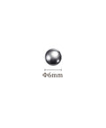 Stainless steel precision ball, 6 mm diameter, front view