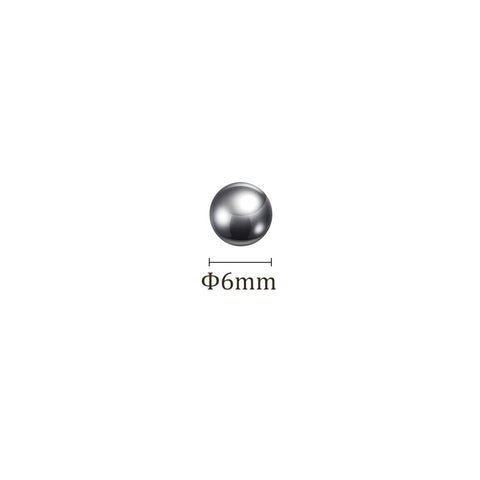 Stainless steel precision ball, 6 mm diameter, front view