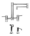 Straight Up Premium Matte White Bridge Faucet With A Solid 18 Inch Articulated Spout And Dual Handles That Bring Serious Style To Your Bathroom Vanity Setup.