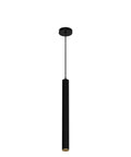 Sleek LED Pendant Lights 4000K Dimmable, 15.7 Inch, 10W Each, ETL Listed, modern black cylindrical fixture on a white background