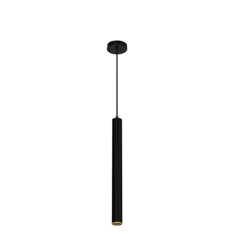 Sleek LED Pendant Lights 4000K Dimmable, 15.7 Inch, 10W Each, ETL Listed, modern black cylindrical fixture on a white background