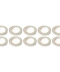 Image of Honda 94109-14000 Engine Drain Plug Washer 14mm 10 Pack OEM Made in Japan crush gasket washers displayed in two rows.