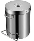 Stainless steel 12 kg propane melting furnace with lid and side handles.