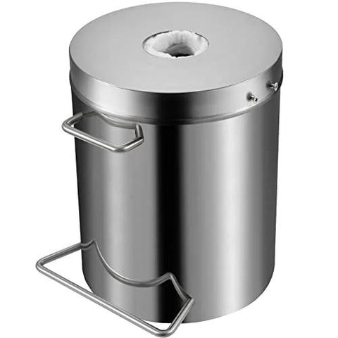Stainless steel 12 kg propane melting furnace with lid and side handles.