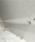 Slick Clear Acrylic Stair Handrail With Kickass Crystal Bubble Design Wall Mounted Indoor Railing Kit Delivering Dead Serious Support With Sleek Silver Brackets For Bathrooms Or Attics Measuring 17.5 Ft Length.