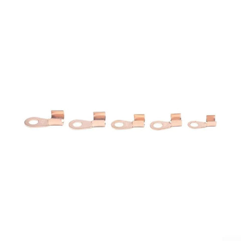 Awesome 70 Piece Ring Terminals Kit With OT10A To 50A Crimp Lugs For Heavy Duty Wire Connections And Welding Cables In Diverse Sizes For Pro And DIY Projects That Need Solid Conductivity And Easy Assembly. Copper ring terminals in five sizes