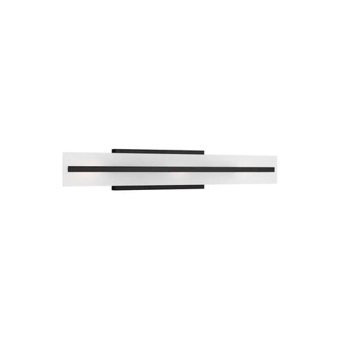 Dex Vanity Light Fixture Three Light Bath Bar In Midnight Black Finish With Satin Etched Glass Shades 180 Total Watts