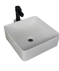 USZWBY Vessel Sinks Bathroom Vessel Sink Modern Simple Home Art Counter Basin Square Ceramic Balcony Wash Bathroom Bowl Sink with sleek design.