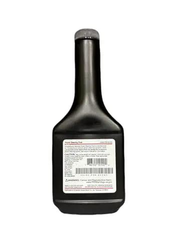 Back view of a bottle from the Power Steering Fluid Pack Of 3 For All Honda Models Genuine OEM Fluid.