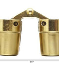 Invisible Satin Brass Concealed Cabinet Hinge Three And Three Quarters Inch With Two Holes Per Leaf One Hundred Eighty Degree Range Of Motion Non Handed Zamac And Steel Construction For Doors And Cabinets Ideal For Frameless And Traditional Styles By SOSS, showing side view with measurements.
