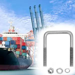 Heavy Duty 304 Stainless Steel U Bolts Four Pack With Lock Nuts And Washers For Boat Trailers And Three Inch Square Beams