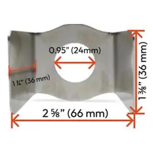 Stainless Steel Switch Guard Pack With Yellow Ring Push Button Panel Light Emergency Stop Protector dimensions diagram