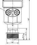 Technical drawing of 80 GHz Radar Level Transmitter For Wastewater And Oil Tanks Non Contact Level Measurement With Narrow Beam High Accuracy