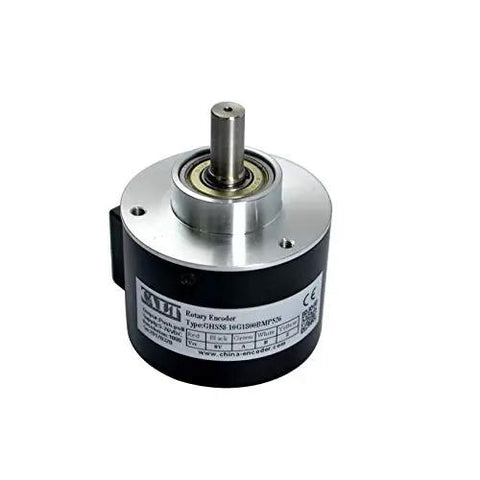 58mm Outer Diameter Optical Incremental Rotary Encoder 1024PPR 10mm Shaft Push Pull Output ABZ Signals With Side Socket 5 To 26V DC For Robotics CNC Automation