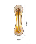 Premium Handcrafted Glass Wall Sconces For Bedroom And Living Room Solid Stainless Steel Bedside Lighting Fixture With Glare Free Soft Glow That Hits Different Crisp Build Delivers Sick Vibes Today, 48cm x 15cm, curved glass shield.