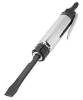 Heavy Duty Pneumatic Air Chisel And Industrial Hammer Tool Rips Clean Through Weld Slag Concrete Breakup Stone Masonry Sand Casting Prep And Solder Scar Correction Built Sick Strong For Rough Shop Assignments, close-up view of steel cylinder with self-locking chuck.