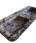 Premium TopShelf Calacatta Viola Marble Double Integrated Sink Featuring Bold Gray Veining Details For Modern Bathroom Updates And HassleFree Daily Comfort from a side angle.