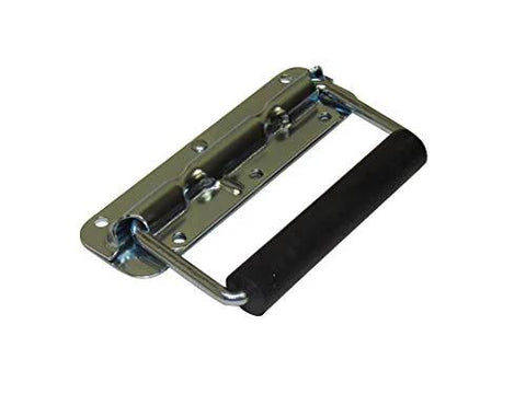 RH-0532F-A Spring Loaded Surface Mount Handle With Rubber Grip In Bright Zinc Finish