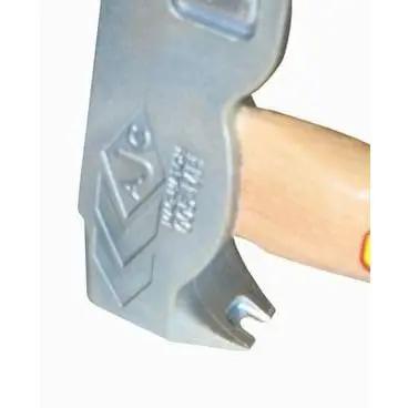 Solid 17 Oz Magnetic Roofing Hatchet With Built In Utility Blade And Sliding Gauge Heavy Duty Nail Claw Jobsite Beast Built Like A Tank Pro Tradesman Tool close-up of steel head and wooden handle