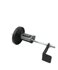 Top Tier Industrial Measuring Counter With A Hella Precise Six Digit Display and Plus Or Minus One Percent Accuracy For Tracking Three Thousand Rpm Wheel Speed On Metric Scale Systems, showing side view with black wheel and mounting bracket.