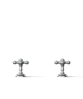 Artifacts Deck Mount Bath Faucet Handle Trim With Cross Design Polished Chrome Finish Dual Cross Lever Handles For Hot And Cold Water