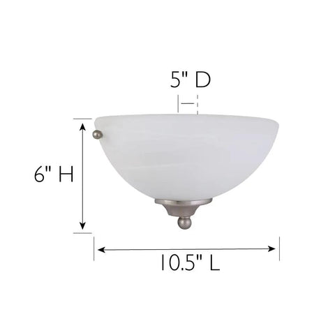 Millbridge Traditional 1 Light Indoor Dimmable Wall Sconce With Alabaster Glass Shade In Satin Nickel Finish For Bathrooms, Hallways And Foyers, Mount Up Or Down, Versatile Classic Style For Any Room