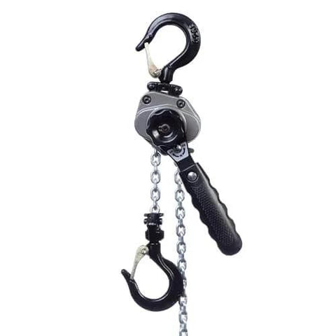 Compact Lever Hoist One Quarter Ton With Ten Foot Lift, Lightweight Yet Strong For Confined Areas, Double Pawl Brake, Alloy Hooks