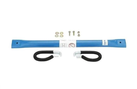 Straight Up Heavy Duty Sliding Midrail Kit And Basket Safety Bar For Boom Lifts Built Like A Tank With Unbeatable Performance Black Powder Coated Exact Match Replacement 102992GT, blue sliding midrail with hardware.