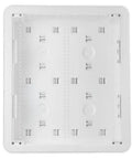 17 Inch white recessed in wall media box for smooth hassle free cable management and neat home theater storage.