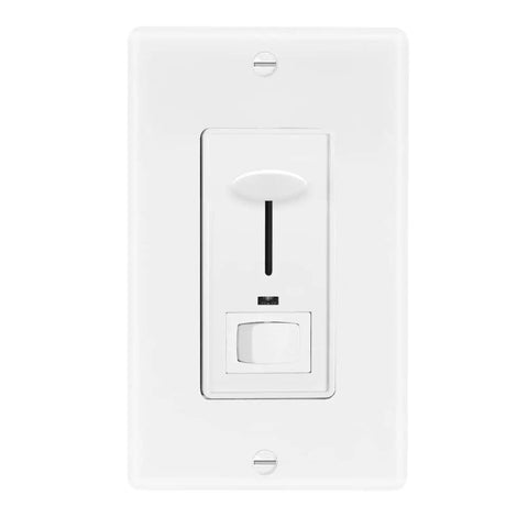 Dimmer Light Switch With Blue Indicator Light, 3 Way And Single Pole Compatible, 600W Max, Dimmable LED CFL Support, White Finish