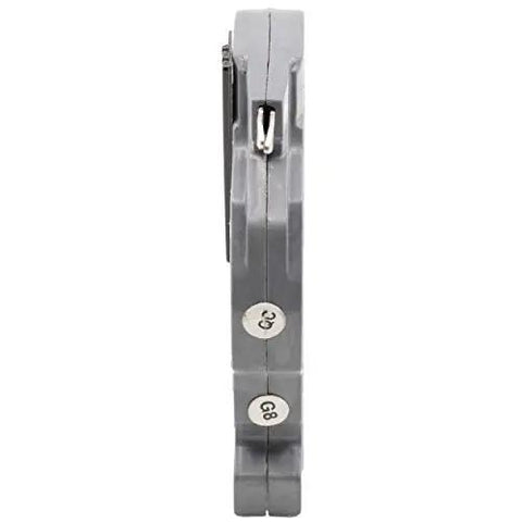 Side view of Stab Lok NC115 Replacement Circuit Breaker One Pole 15 Amp Gray Newly Manufactured Federal Pacific Electric Style Thin Series ETL Listed 10,000 AIC for Stab Lok Panels