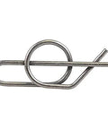 Close-up of Heavy Duty Replacement Spring Locking Cotter Pin M154221 for John Deere Lawn and Garden Tractors, metal pin