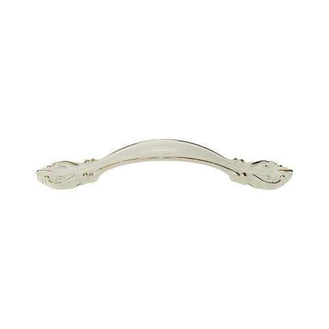 Zinc Alloy Cabinet Handles And Drawer Knobs Set 2.5 Inch Hole Centers White Finish Corrosion Resistant Hardware Front View