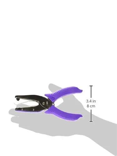 Diamond Shape Manual Hand Hole Punch Handy With Ergonomic Grips One Quarter Inch Hole Six And A Half Inch Long Clipping Receptacle